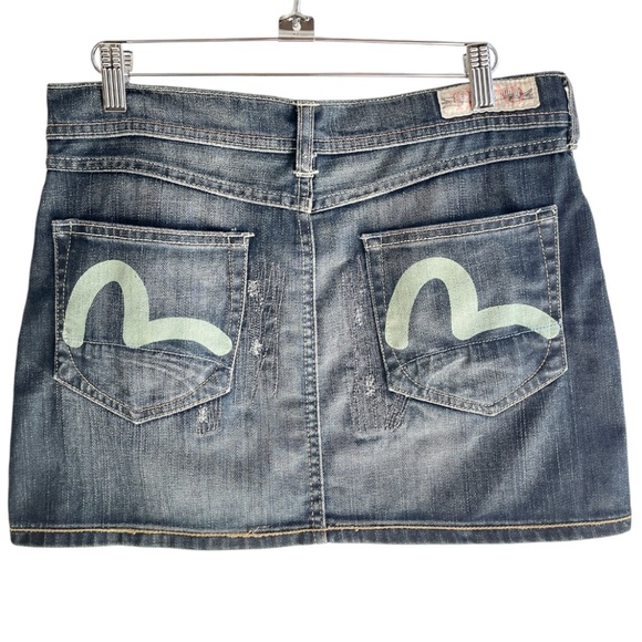 Evisu Dresses & Skirts - Evisu x Puma Japanese Collab Y2K Denim Jean Mini Skirt Size 30 Low Rise